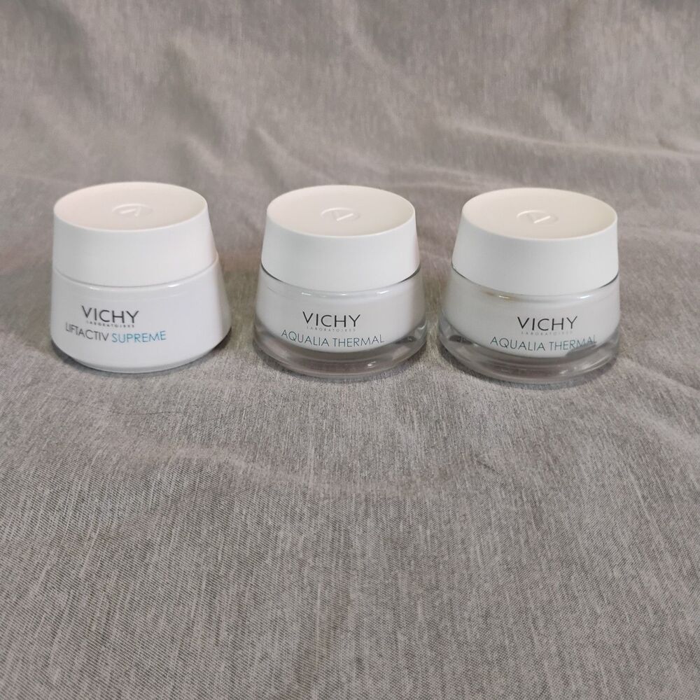 3 Pc Vichy Skincare Set LiftActiv Supreme Anti-Wrinkle & Aqualia Thermal Rich